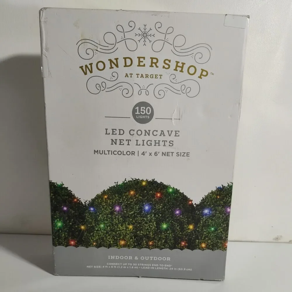 Wondershop 4' x 6'  150  LED  Multicolor Net Christmas Lights